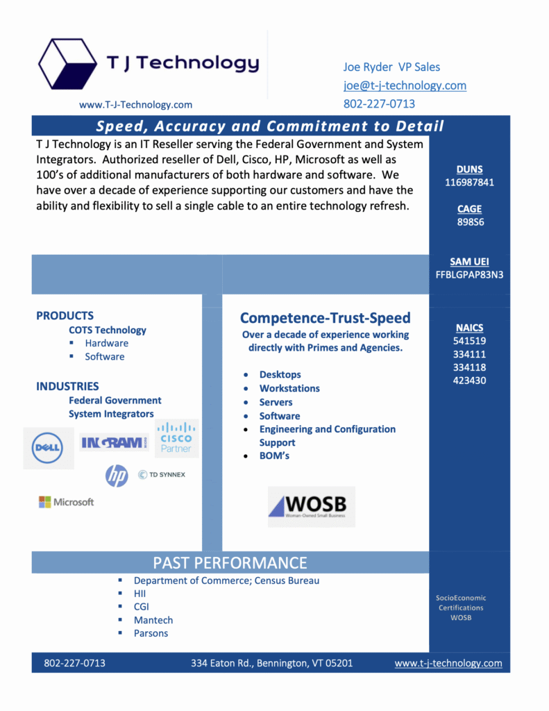 T J Technology Capabilities Statement PDF preview