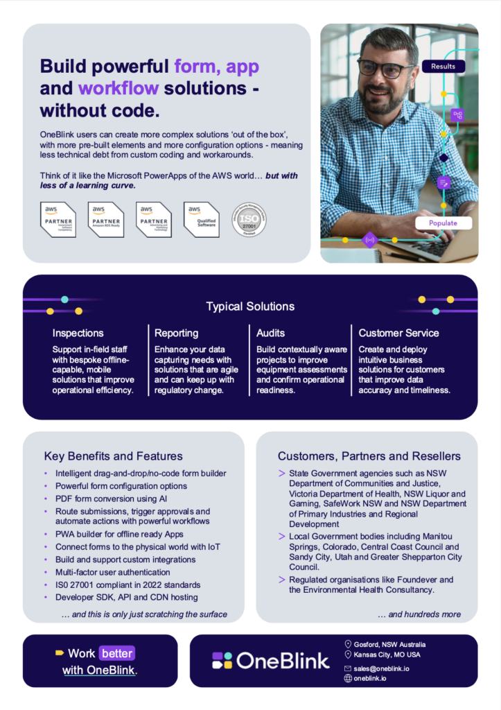 OneBlink Fact Sheet PDF preview
