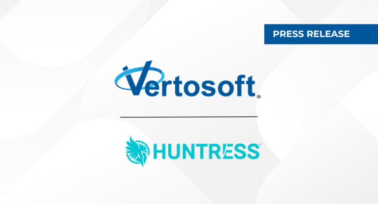Vertosoft and Huntress logos