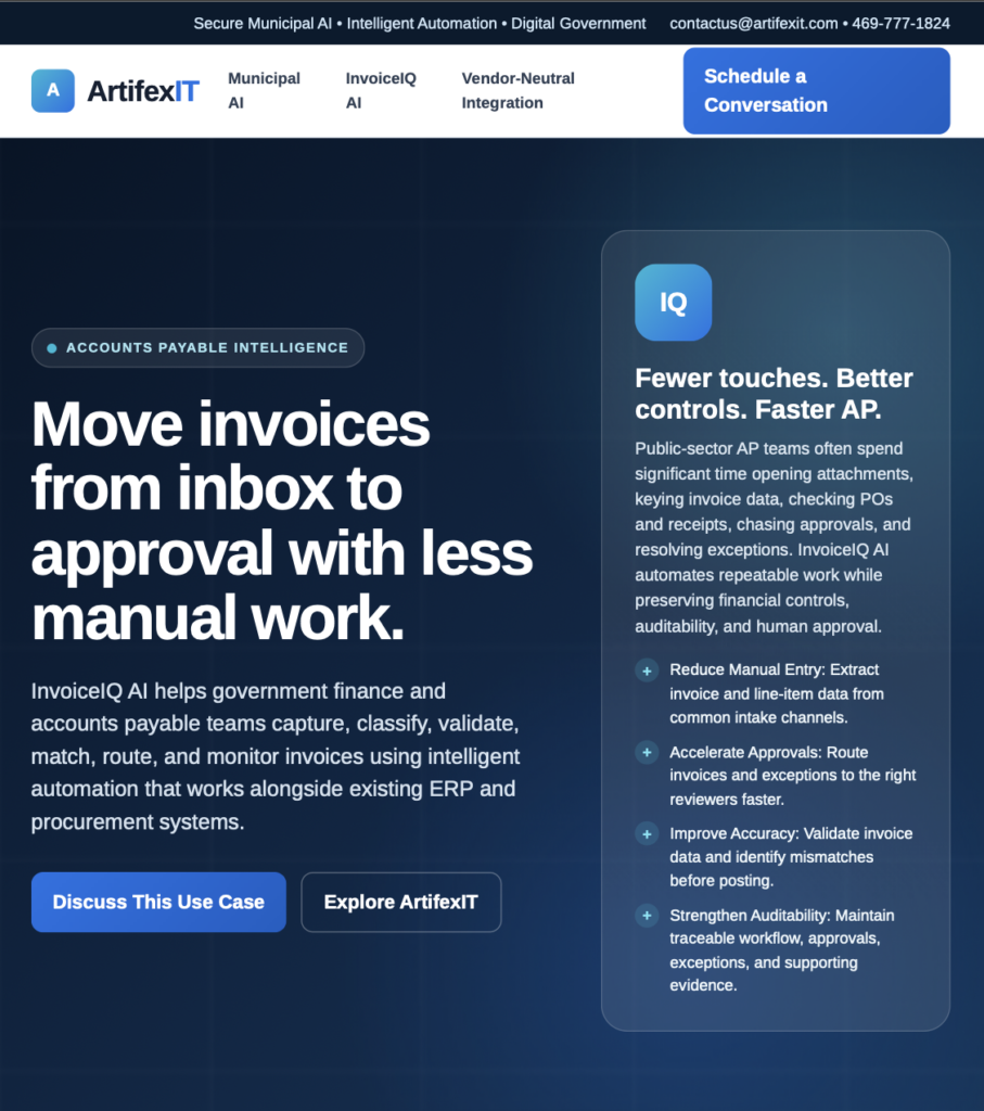 InvoiceIQ AI One Pager PDF Preview